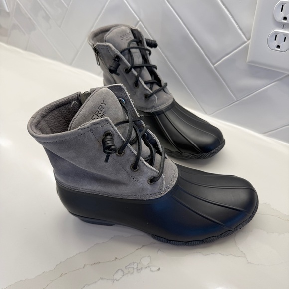 Sperry Women's Saltwater Duck Boots Grey Size 8M Waterproof Casual Leather - Picture 2 of 12